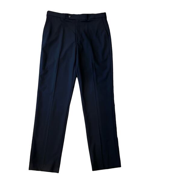 Lands' End Men's Washable Wool Plain Trousers True Navy Size 36 - Picture 2 of 7